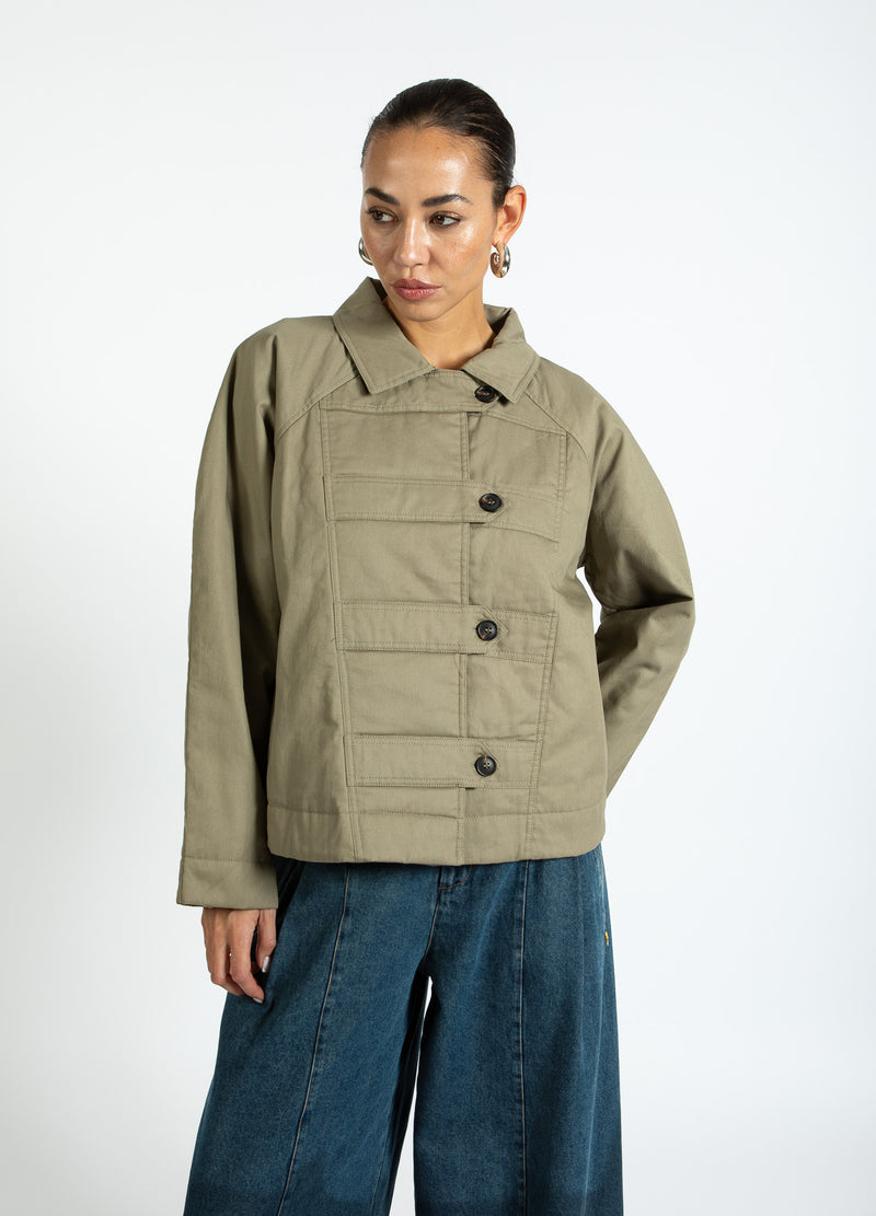 Coster Copenhagen GEPOLSTERTER MILITÄRJACKE Outerwear Hunter Green - 486