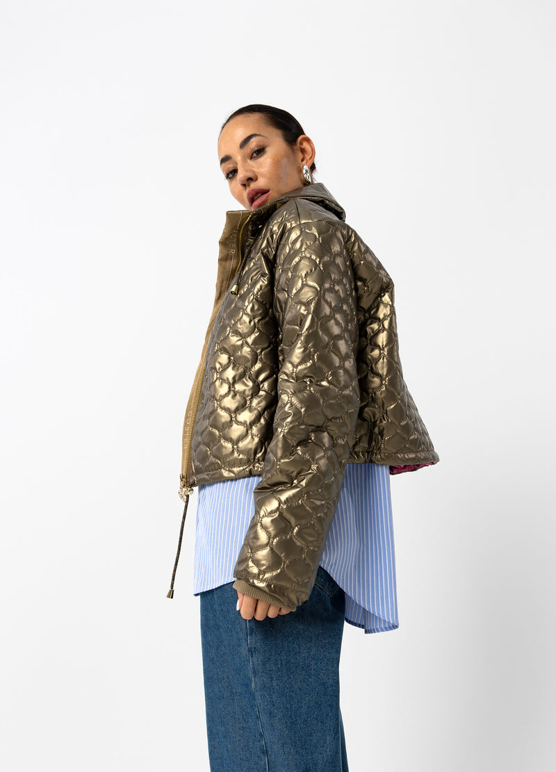 Coster Copenhagen GESTEPPTER PUFFERJACKE Outerwear Metallic sand - 370