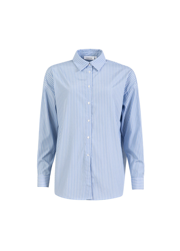 Coster Copenhagen GESTREIFTES HEMD Shirt/Blouse Light Blue Stripe - 515