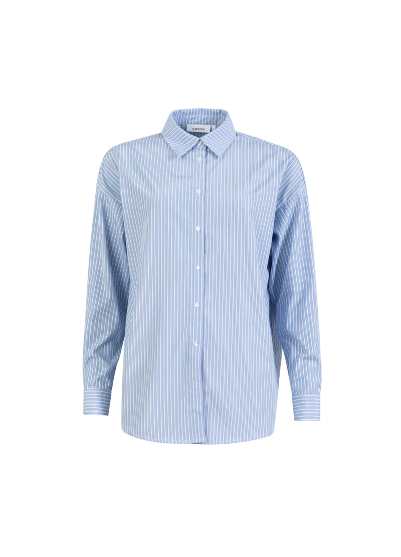 Coster Copenhagen GESTREIFTES HEMD Shirt/Blouse Light Blue Stripe - 515