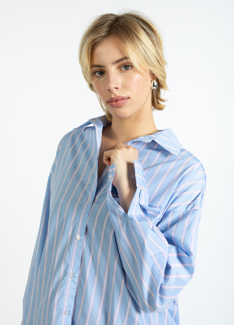Coster Copenhagen GESTREIFTES HEMD Shirt/Blouse Light blue/pink stripe - 525