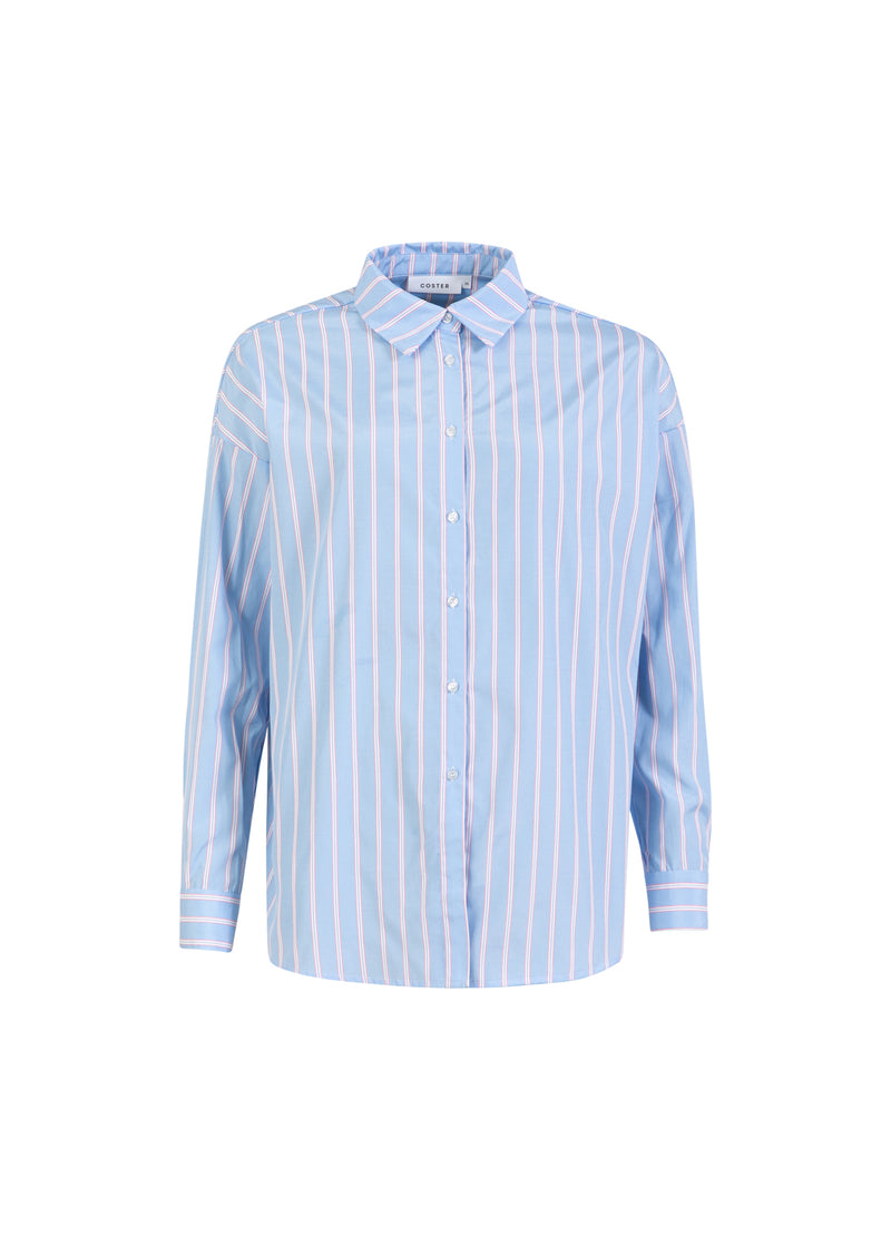 Coster Copenhagen GESTREIFTES HEMD Shirt/Blouse Light blue/pink stripe - 525