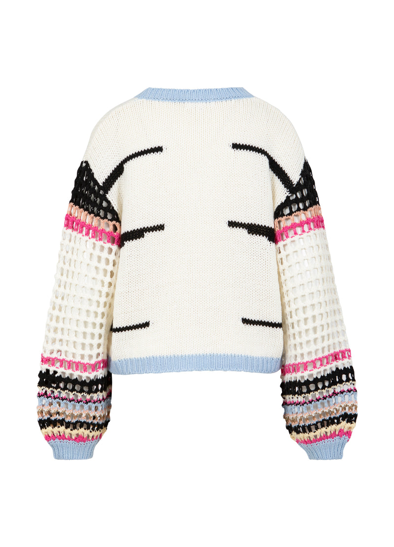 Coster Copenhagen GESTRICKTES OBERTEIL MIT BREITEN STREIFEN UND HÄKELÄRMELN Knitwear Mix - 999