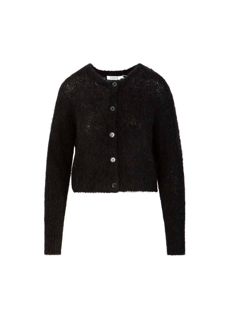Coster Copenhagen GESTUTZTE STRICKSTRICKJACKE IN ALPAKA Knitwear Black - 100