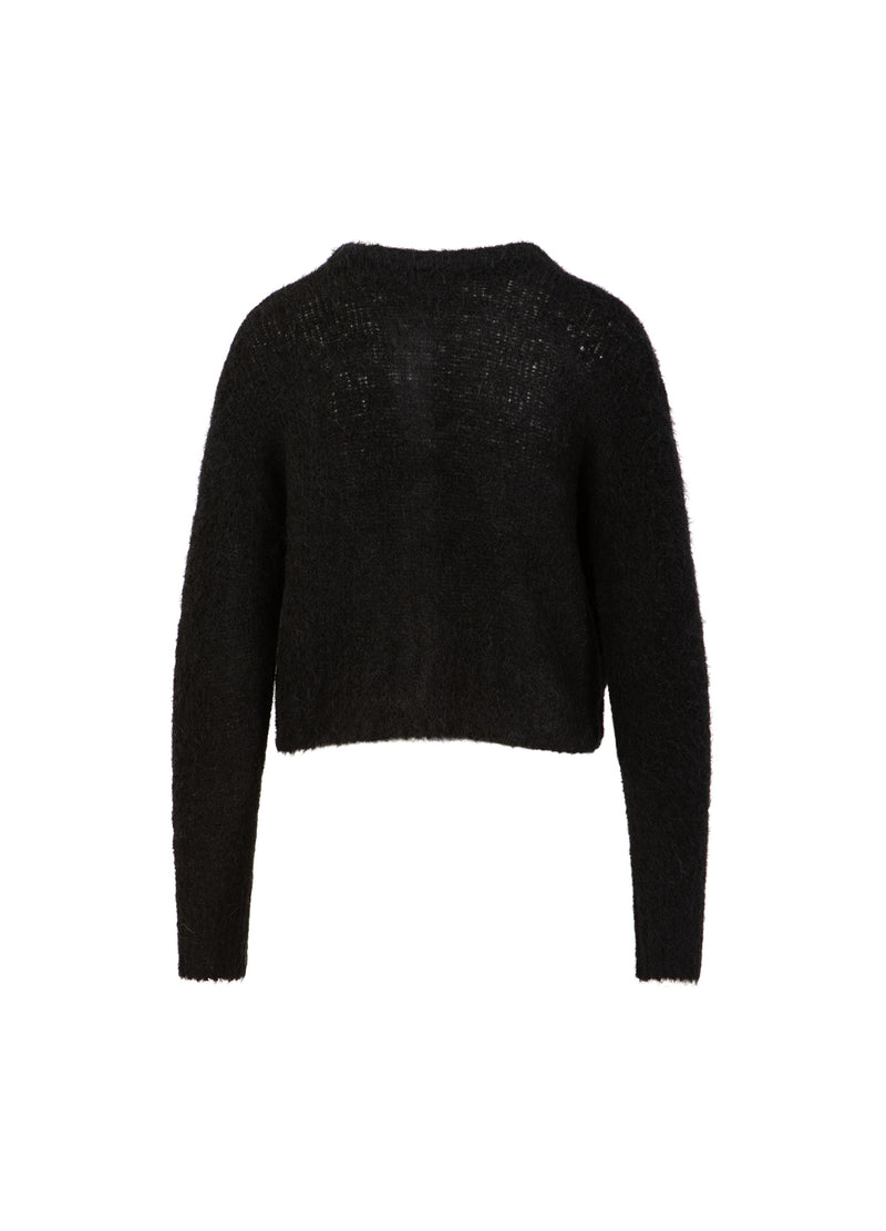 Coster Copenhagen GESTUTZTE STRICKSTRICKJACKE IN ALPAKA Knitwear Black - 100