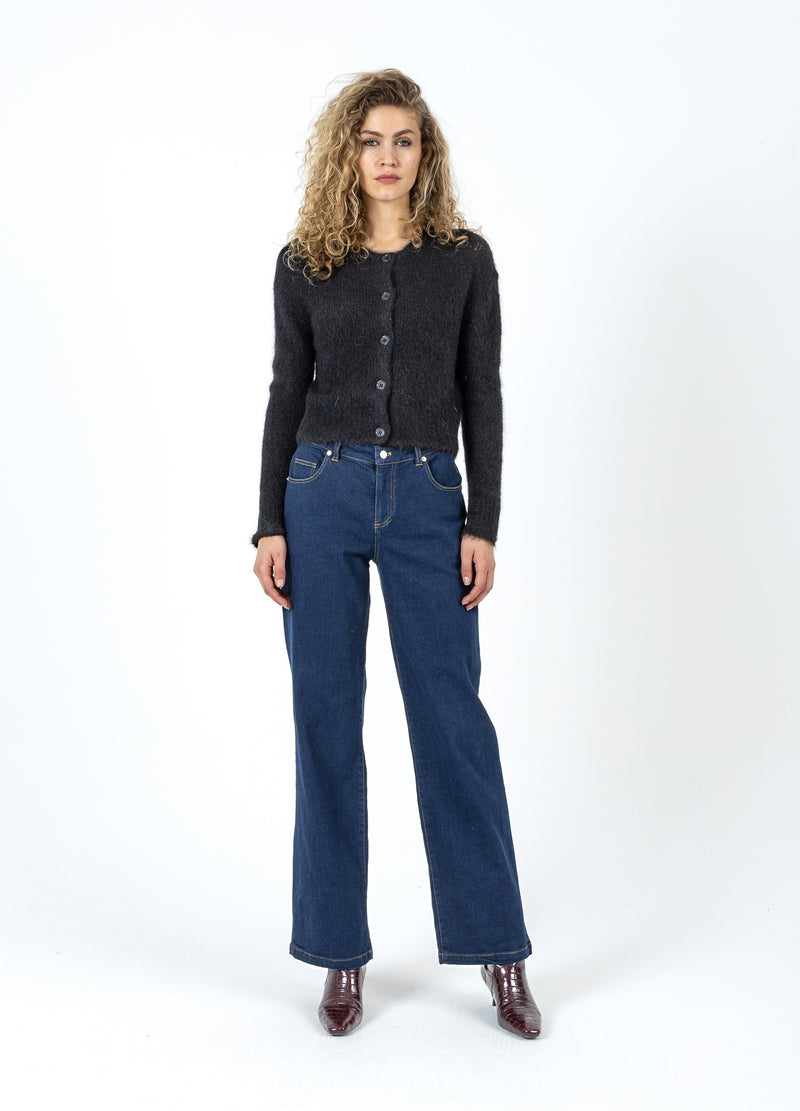 Coster Copenhagen GESTUTZTE STRICKSTRICKJACKE IN ALPAKA Knitwear Black - 100