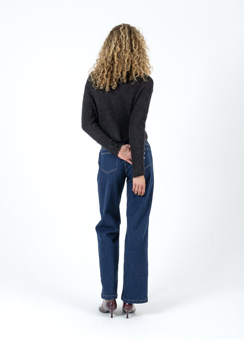 Coster Copenhagen GESTUTZTE STRICKSTRICKJACKE IN ALPAKA Knitwear Black - 100