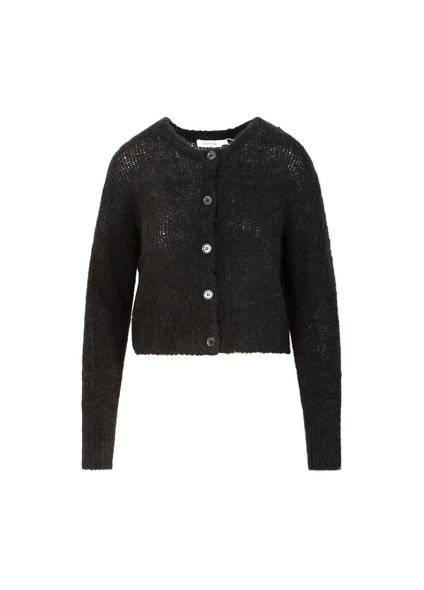Coster Copenhagen GESTUTZTE STRICKSTRICKJACKE IN ALPAKA Knitwear Black - 100