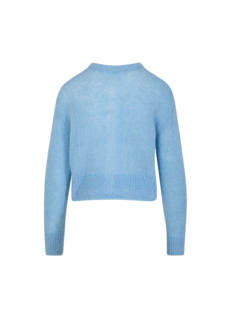 Coster Copenhagen GESTUTZTE STRICKSTRICKJACKE IN ALPAKA Knitwear Pastel blue - 538