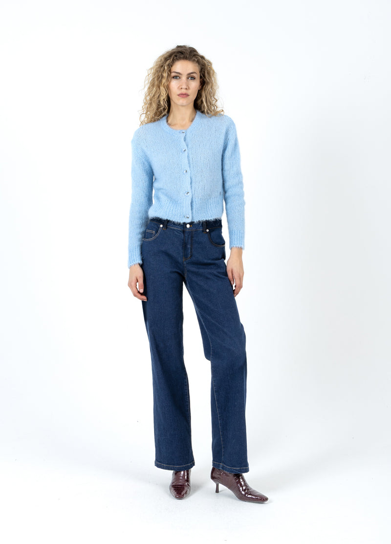 Coster Copenhagen GESTUTZTE STRICKSTRICKJACKE IN ALPAKA Knitwear Pastel blue - 538