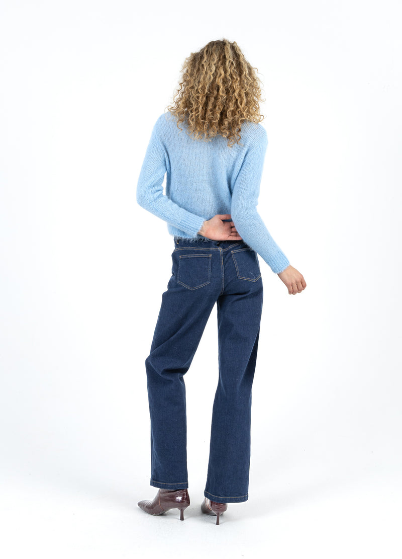 Coster Copenhagen GESTUTZTE STRICKSTRICKJACKE IN ALPAKA Knitwear Pastel blue - 538