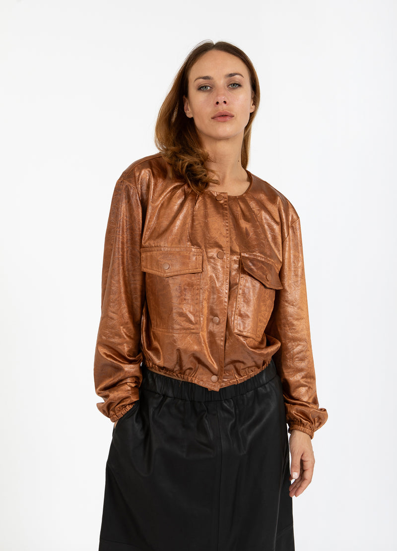 Coster Copenhagen GLÄNZENDER BOMBER Outerwear Cognac brown - 397