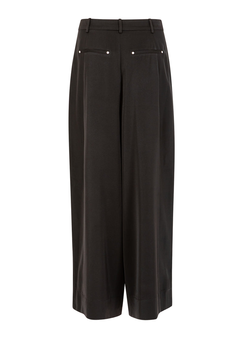 Coster Copenhagen GLÄNZENDE WEITE HOSE - PETRA-PASSFORM Pants Black - 100