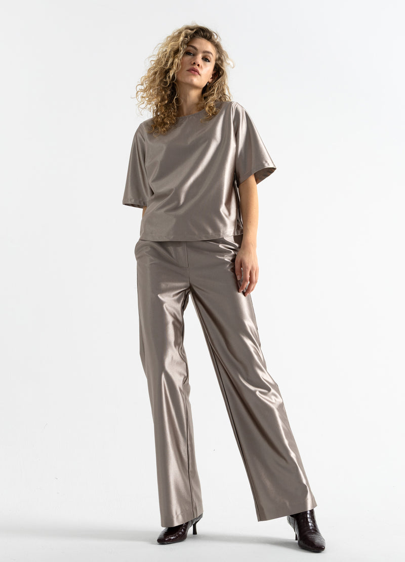 Coster Copenhagen GLANZHOS - PETRA FIT Pants Champagne - 299