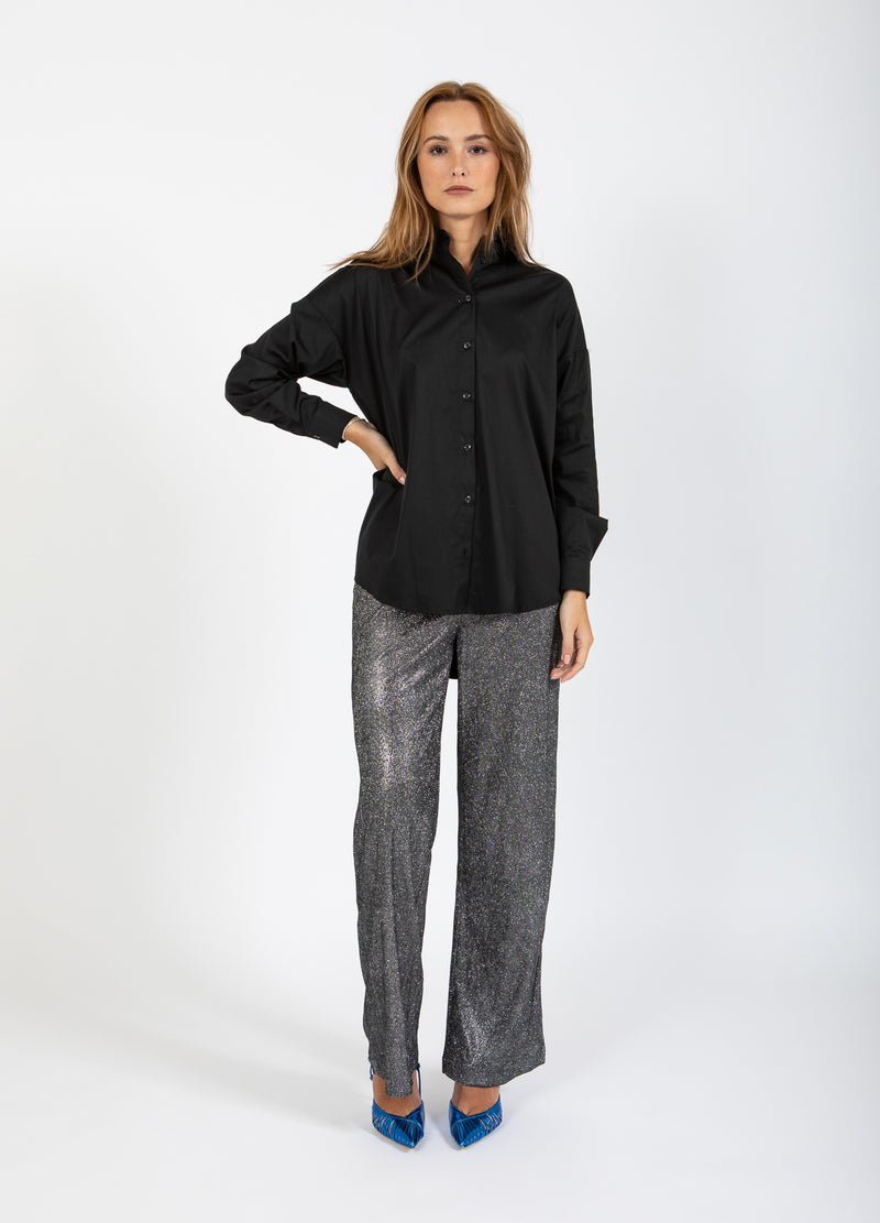 Coster Copenhagen GLITZERHOSE - PETRA FIT Pants Silver/black - 204