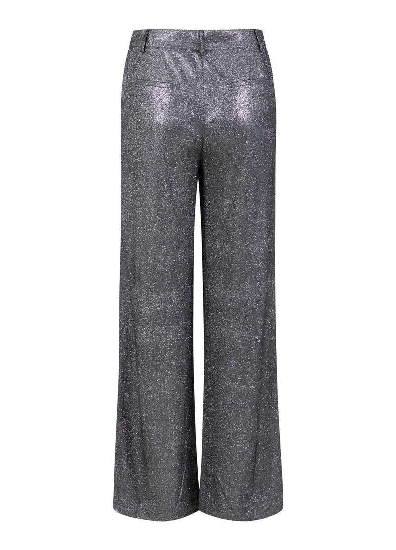 Coster Copenhagen GLITZERHOSE - PETRA FIT Pants Silver/black - 204