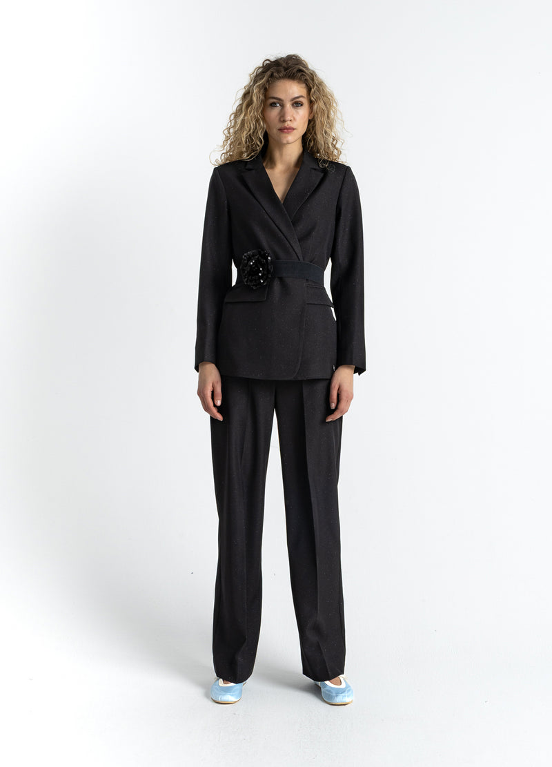 Coster Copenhagen GÜRTEL MIT PAILLETTENBLUME Accessories Black - 100