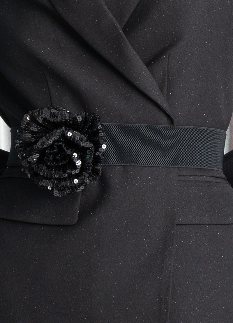 Coster Copenhagen GÜRTEL MIT PAILLETTENBLUME Accessories Black - 100