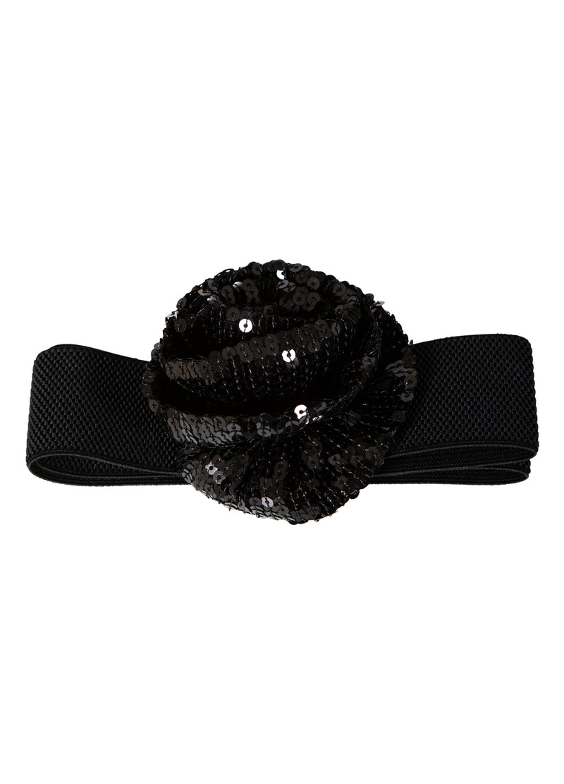 Coster Copenhagen GÜRTEL MIT PAILLETTENBLUME Accessories Black - 100