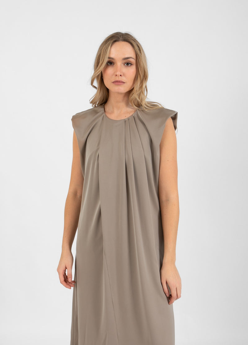 Coster Copenhagen Gerafftes Kleid Dress Light mud - 355