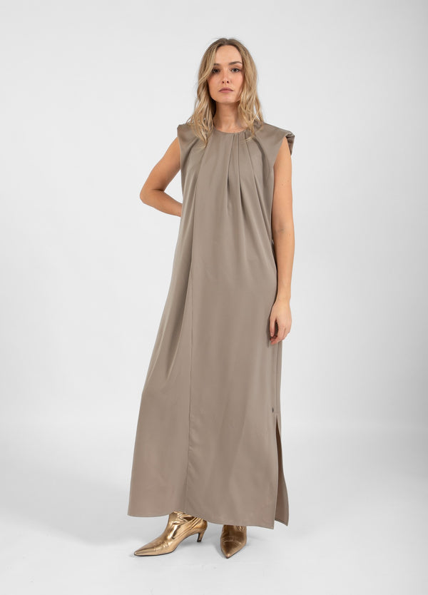 Coster Copenhagen Gerafftes Kleid Dress Light mud - 355