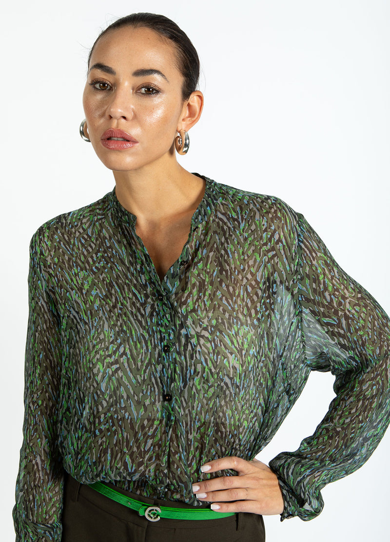 Coster Copenhagen HEMD IN FIRESTORM DRUCK Shirt/Blouse Firestorm print - 975