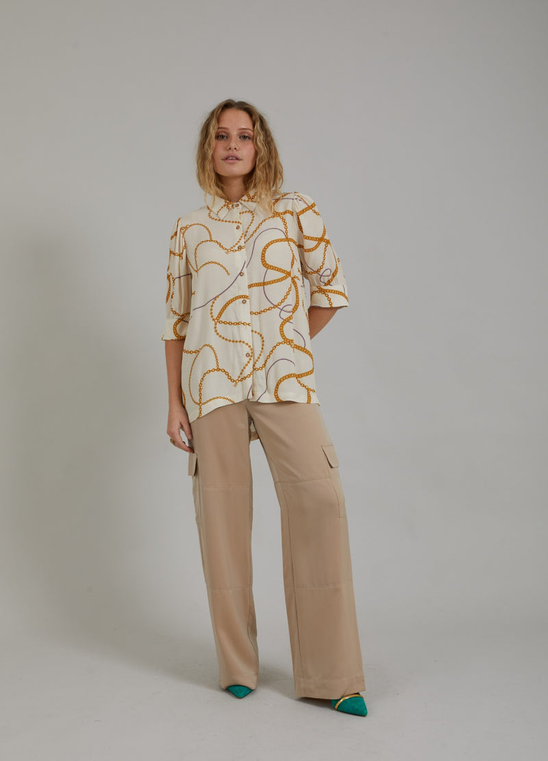 Coster Copenhagen HEMD MIT KETTENDRUCK UND 3/4-ÄRMELN Shirt/Blouse Chain print - 906