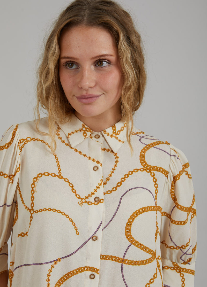 Coster Copenhagen HEMD MIT KETTENDRUCK UND 3/4-ÄRMELN Shirt/Blouse Chain print - 906