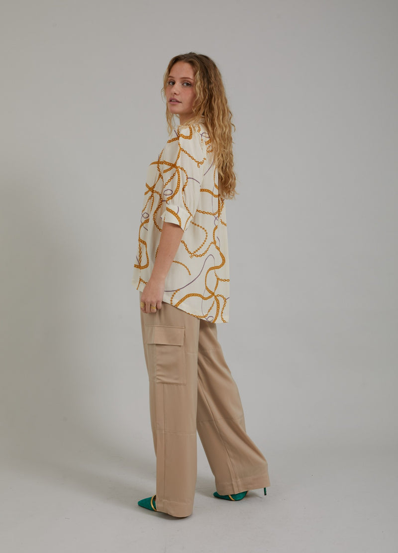 Coster Copenhagen HEMD MIT KETTENDRUCK UND 3/4-ÄRMELN Shirt/Blouse Chain print - 906