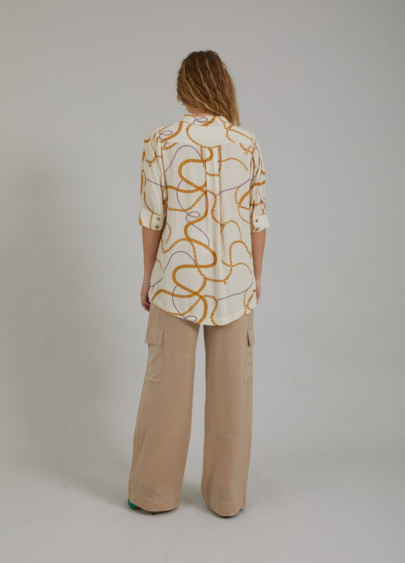 Coster Copenhagen HEMD MIT KETTENDRUCK UND 3/4-ÄRMELN Shirt/Blouse Chain print - 906