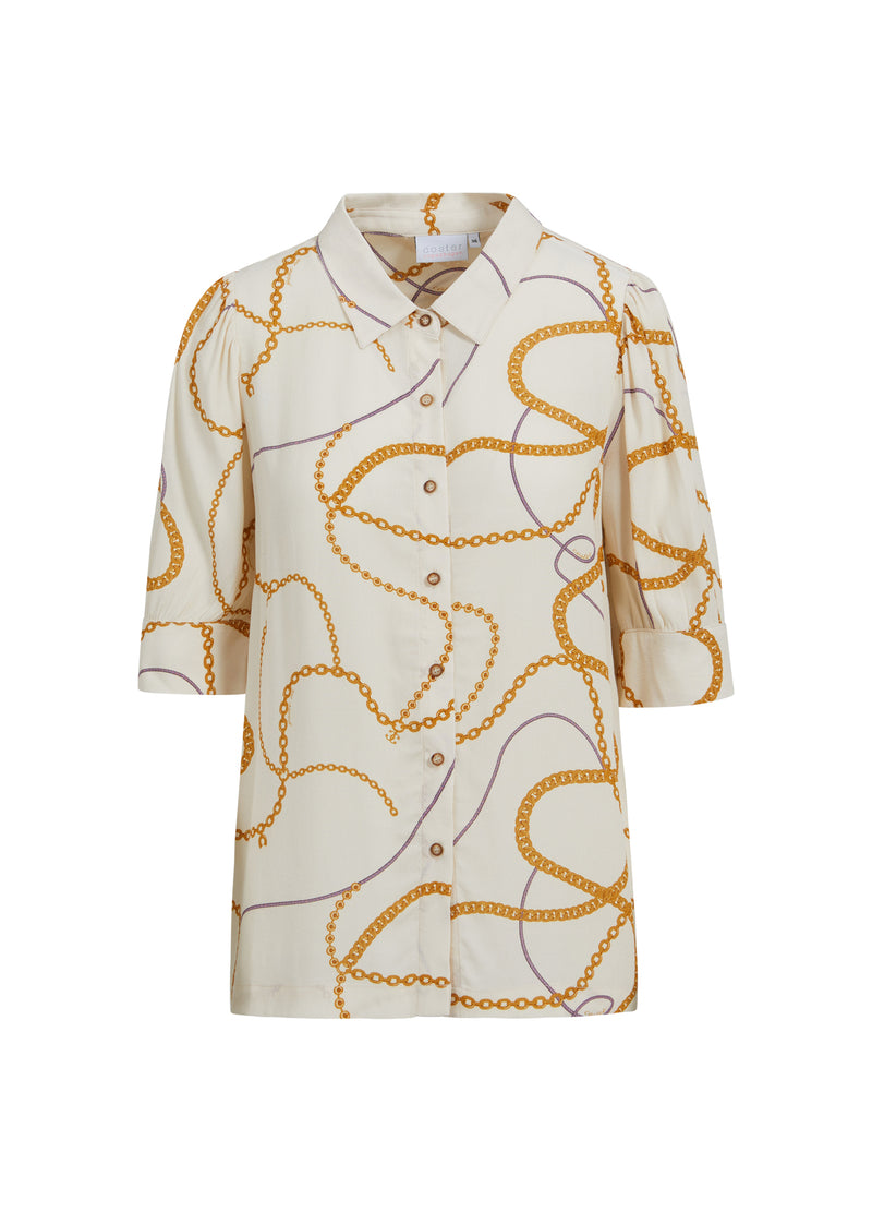 Coster Copenhagen HEMD MIT KETTENDRUCK UND 3/4-ÄRMELN Shirt/Blouse Chain print - 906