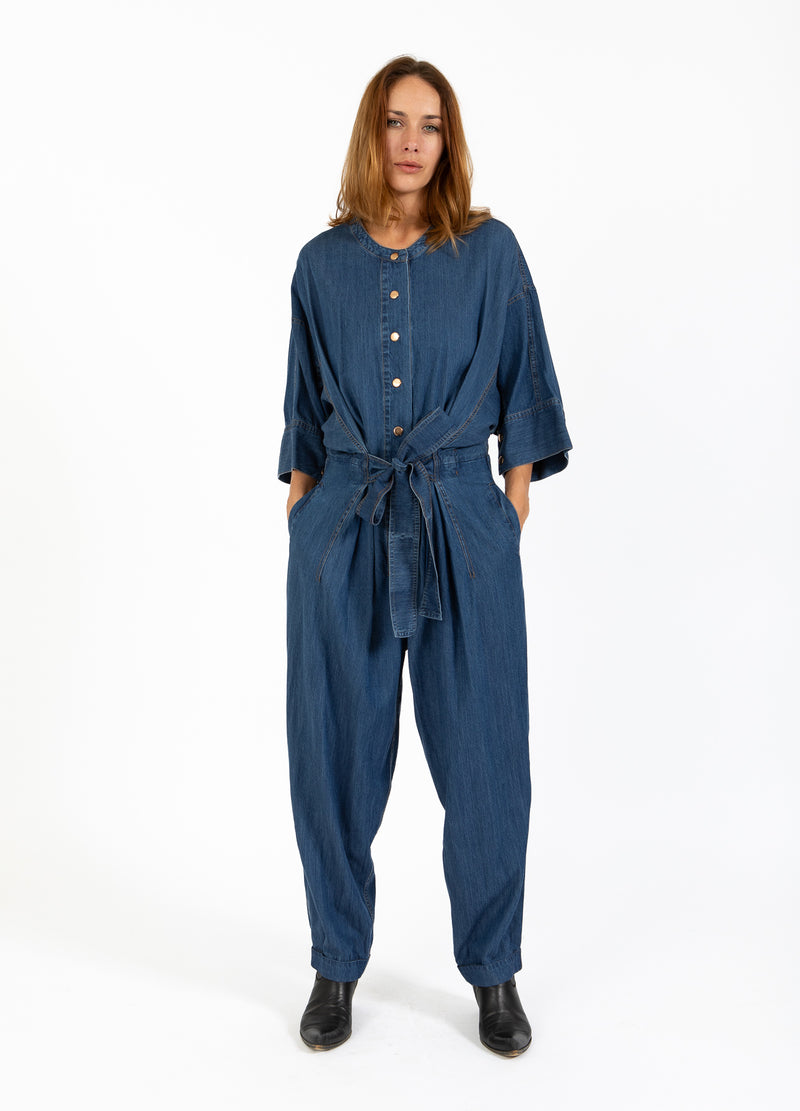 Coster Copenhagen HOSEANZUG MIT GÜRTEL Dress Blue denim - 596