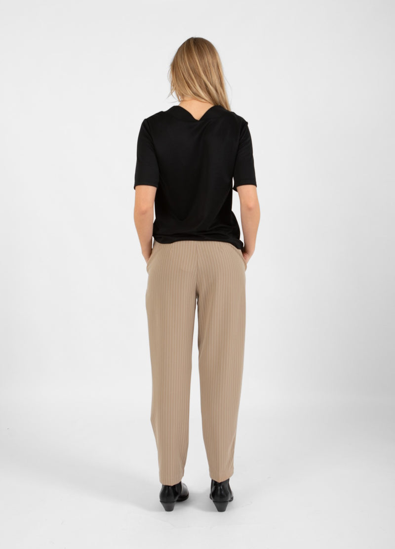 Coster Copenhagen HOSE - STELLA FIT Pants Sand white stripe - 993