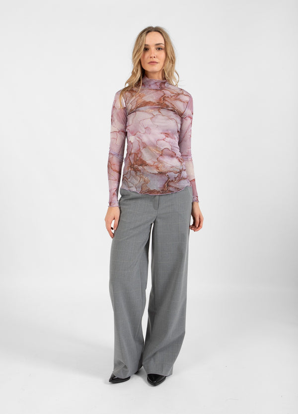 Coster Copenhagen HOSE MIT WEITEN BEINEN - PETRA FIT Pants Light grey check - 160