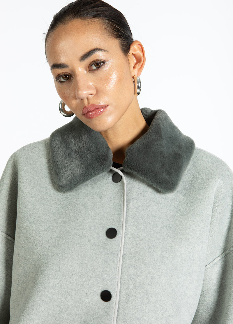 Coster Copenhagen JACKE MIT PELZKRAGEN Outerwear Dove grey - 155
