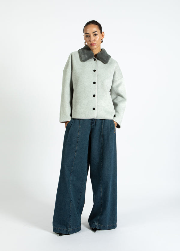 Coster Copenhagen JACKE MIT PELZKRAGEN Outerwear Dove grey - 155