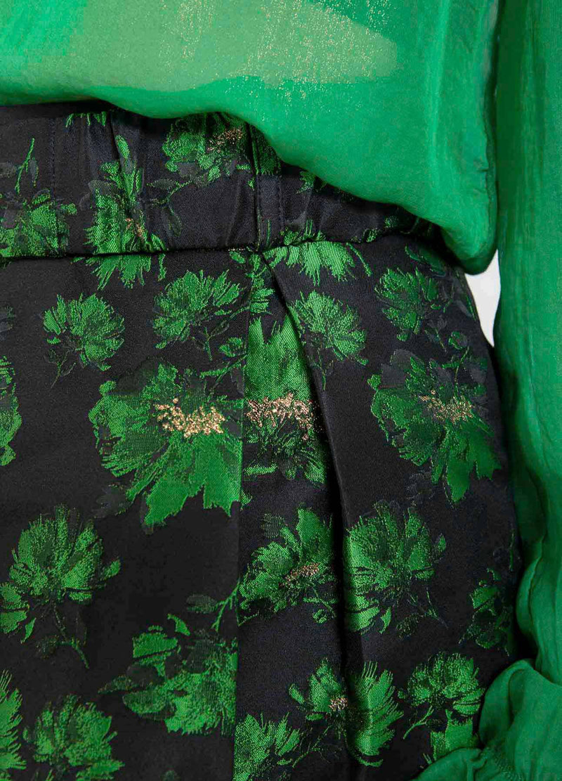 Coster Copenhagen JACQUARD-ROCK MIT GÜRTEL Skirt Dark green jaquard - 423