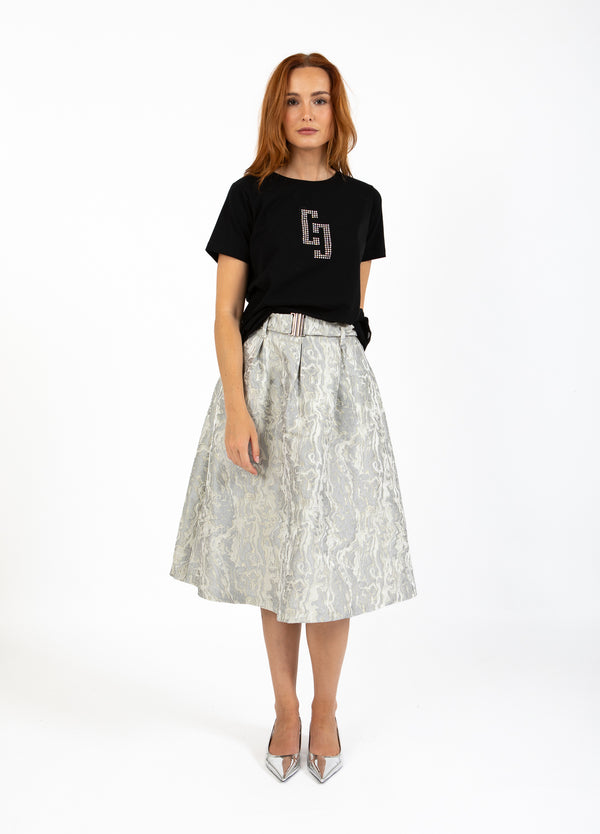 Coster Copenhagen JACQUARD ROCK Skirt Silver grey - 162