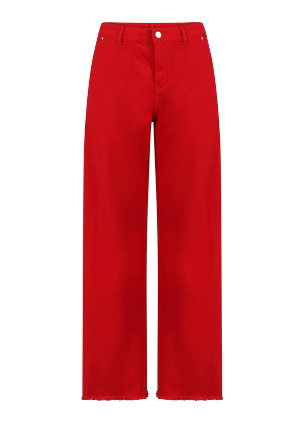 Coster Copenhagen JEANS MIT OFFENEN KANTEN - PETRA-PASSFORM Pants Scarlet red - 618