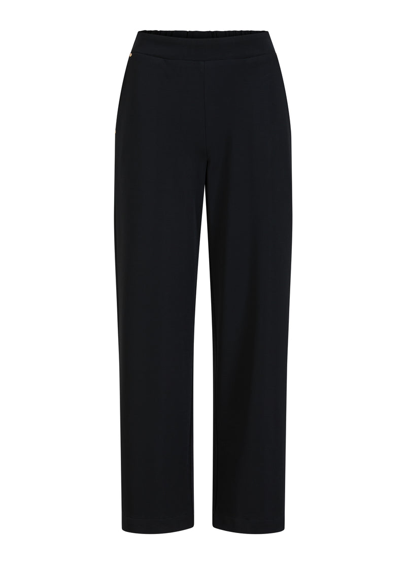 Coster Copenhagen JERSEY HOSE - SILLE FIT Pants Black - 100