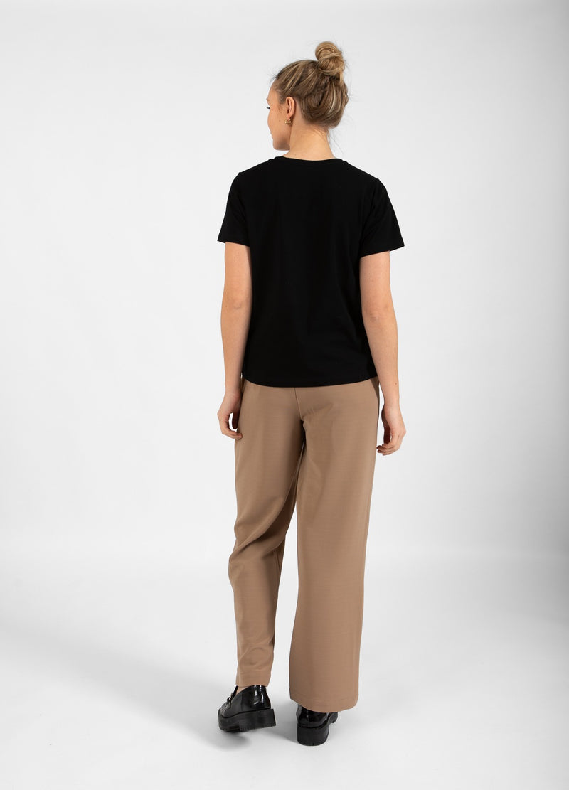 Coster Copenhagen JERSEY HOSE - SILLE FIT Pants Dark Brown - 335