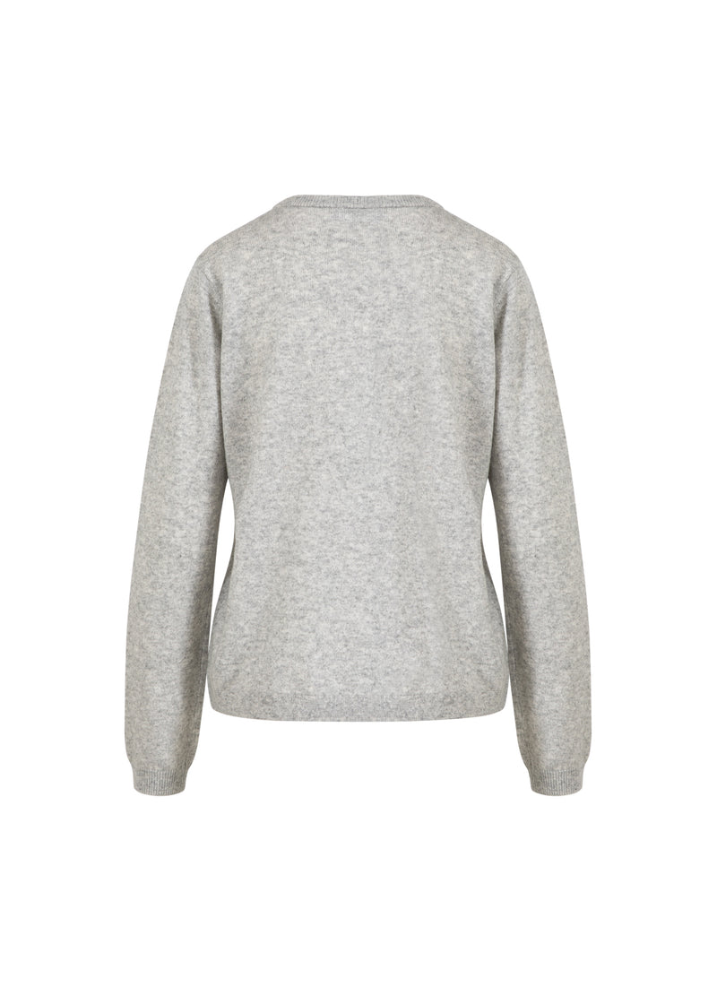 Coster Copenhagen KASHMIR STRICKJACKE Knitwear Light grey melange - 129