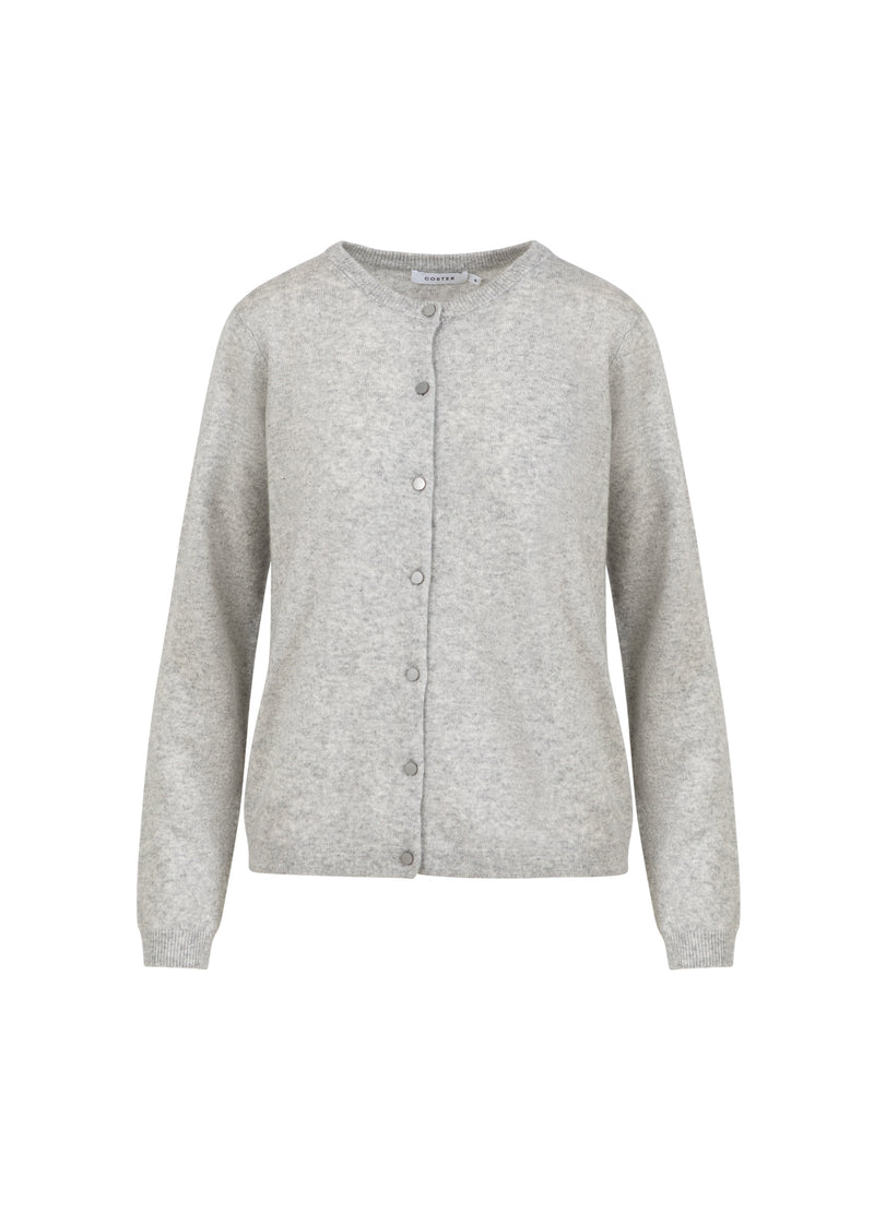 Coster Copenhagen KASHMIR STRICKJACKE Knitwear Light grey melange - 129