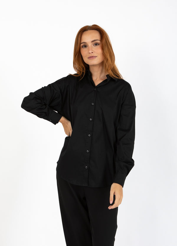 Coster Copenhagen KASTIGES KLASSISCHES HEMD Shirt/Blouse Black - 100