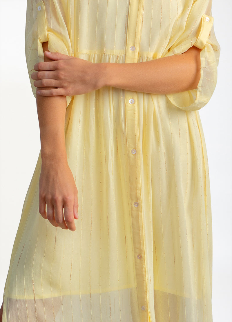 Coster Copenhagen KLEID IN GOLDENER LUREX Dress Butter yellow/gold lurex - 759
