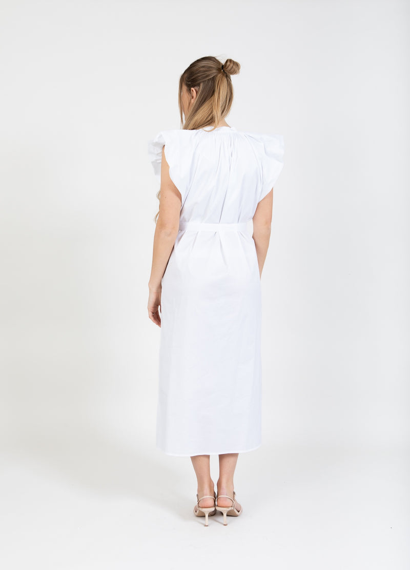 Coster Copenhagen KLEID MIT BREITEN SCHULTERN Dress White - 200