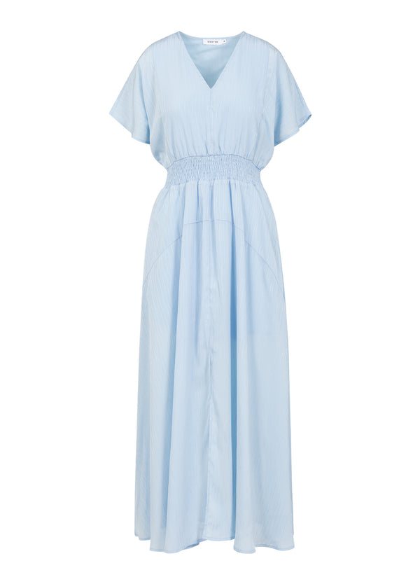 Coster Copenhagen KLEID MIT GESMOKTER TAILLE Dress Lake blue - 547