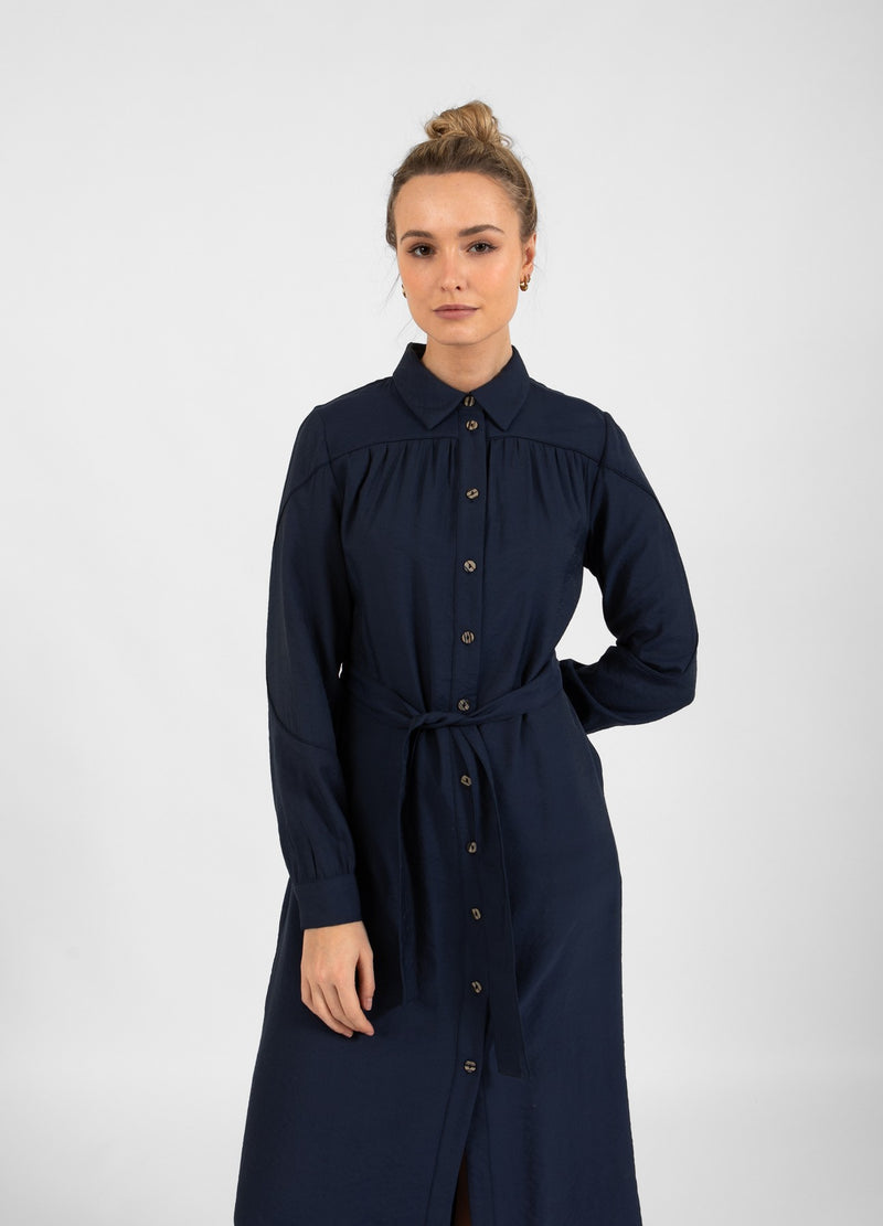 Coster Copenhagen KLEID MIT GÜRTEL Dress Dark blue - 579