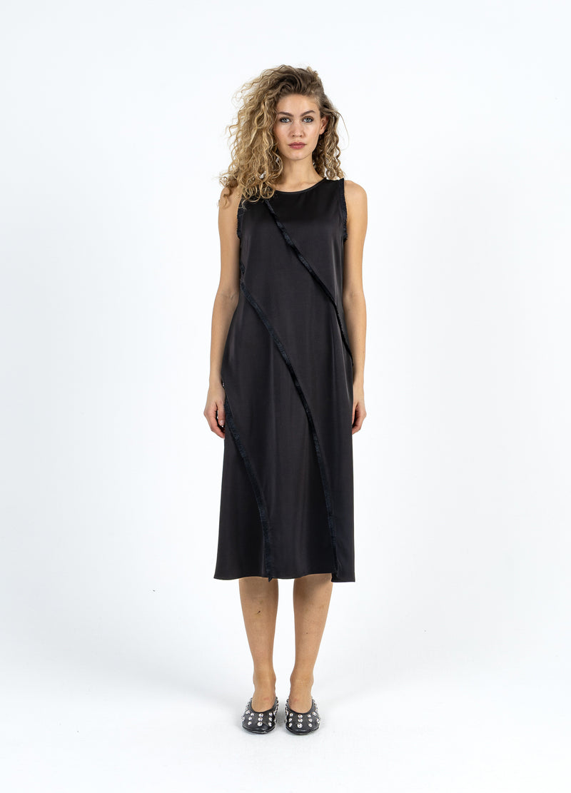 Coster Copenhagen KLEID MIT ROHEN KANTEN Dress Black - 100