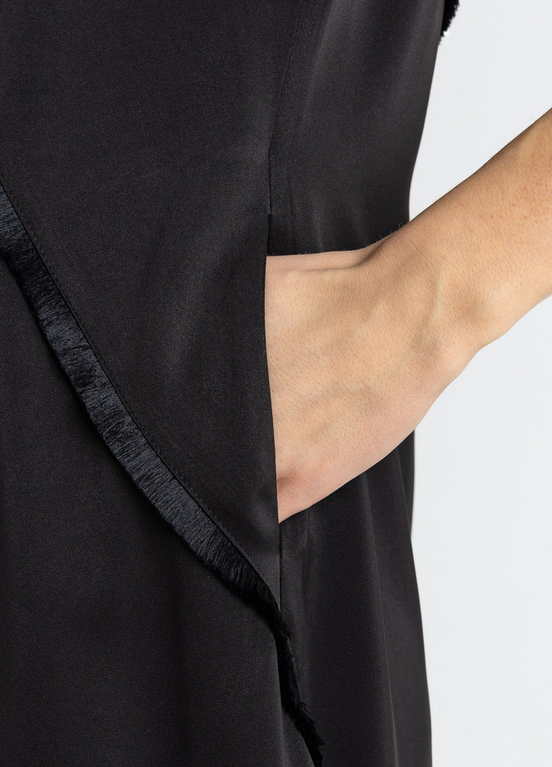 Coster Copenhagen KLEID MIT ROHEN KANTEN Dress Black - 100